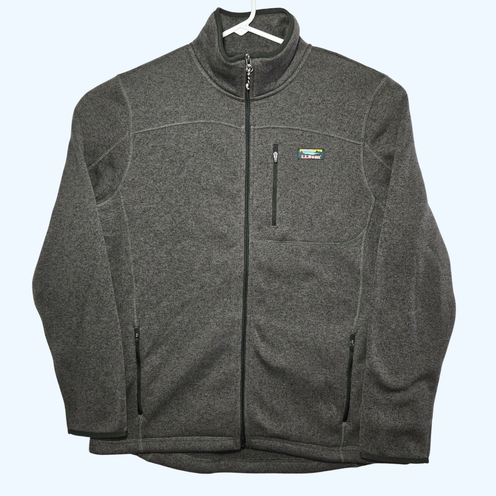 LL Bean Sweater Fleece Full Zip Jacket Mens Large Tall 504939 Slightly Fitted